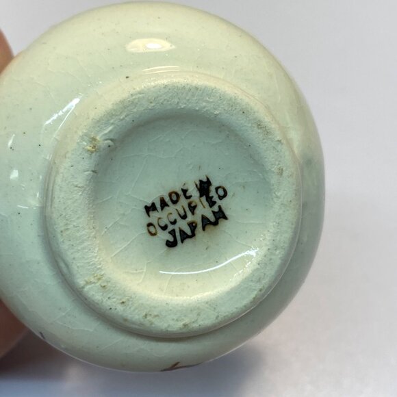 Vintage Occupied Japan Morikin Ware Hand Painted Miniature Pitcher Cream Brown - Picture 2 of 9